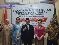 Kakantah Prabumulih Sampaikan Ini, Lantik Tiga PPAT Baru