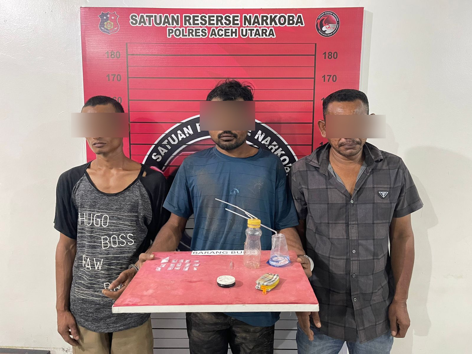 Tiga Pria Ditangkap Satresnarkoba PAceh Utara, 15 Paket Sabu Disita
