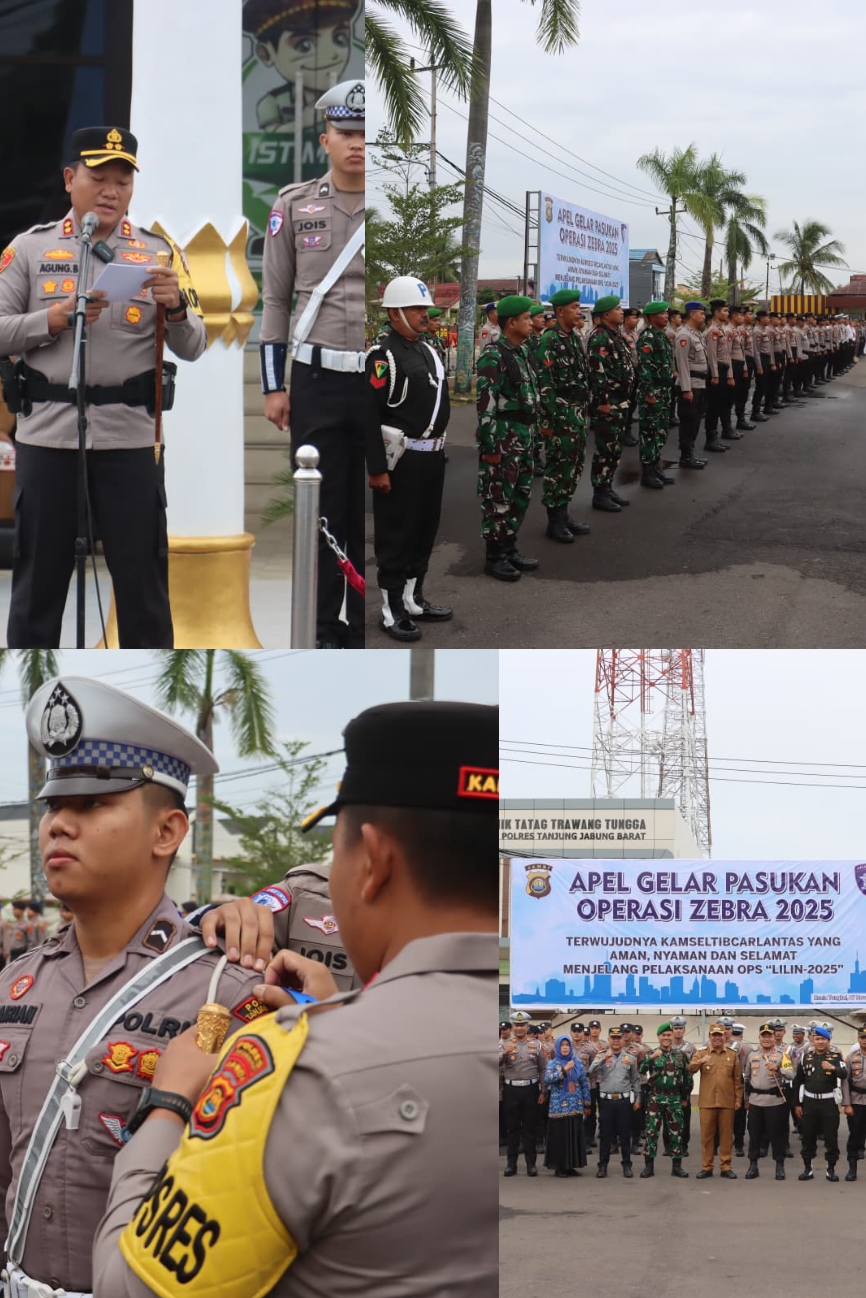 Kapolres Tanjab Barat Pimpin Apel Gelar Pasukan Operasi Zebra 2025: Targetkan Penurunan Angka Kecelakaan