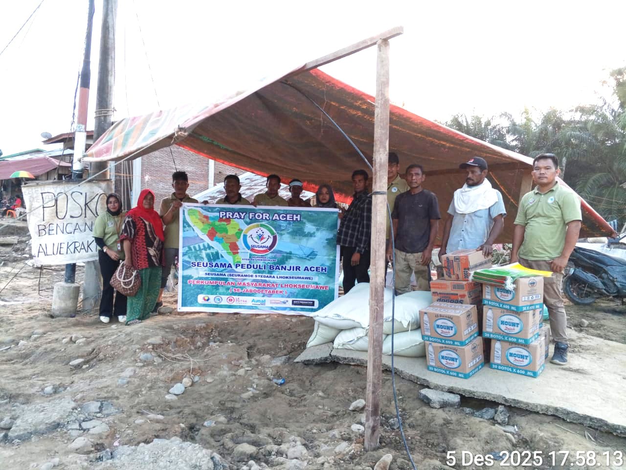 Seusama se-Jabodetabek Bergerak : 3 Ton Beras & Bantuan Pangan Tahap Pertama Mendarat untuk Warga Kiban Banjir.