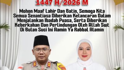 Kapolres Nagan Raya Beserta Staf dan Bhayangkari Sampaikan Ucapan Selamat Menunaikan Ibadah Puasa Ramadhan 1447 H Penuh Doa dan Harapan