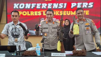 Polres Lhokseumawe Ungkap Kasus Senpi Ilegal, Dua Tersangka Diamankan, Satu DPO Diburu