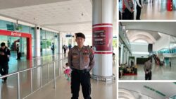 Siaga Di Bandara Tjilik Riwut, Satpamobvit Polresta Palangka Raya Tinjau Aktivitas Bandara