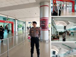 Siaga Di Bandara Tjilik Riwut, Satpamobvit Polresta Palangka Raya Tinjau Aktivitas Bandara