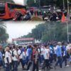 Ratusan Ribu Buruh Padati Monas, Lalu Lintas Thamrin Tersendat Saat May Day 2026
