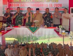 Kasrem 043/Gatam Sambut Tim Wasev Pusterad Tinjau Lokasi TMMD Ke-128 Pekon Kalimiring