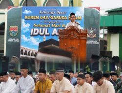 Ciptakan Kebersamaan di Kota Metro, Korem 043/Gatam Gelar Sholat Idul Adha Bersama Masyarakat