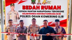 Polres OKI Resmikan Bedah Rumah Eks Napiter, Bukti Keberhasilan Program Deradikalisasi