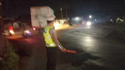 Satlantas Polres Banyuasin Gelar Blue Light Patrol, Jaga Kamtibmas dan Kelancaran Lalu Lintas