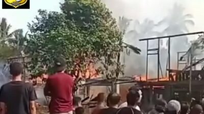 4 Rumah Milik Warga di Desa Teluk Lubuk Muara Enim Ludes Terbakar