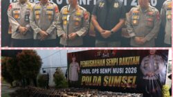 Ops Senpi Musi 2026 Berhasil, Polda Sumsel Ungkap 32 Kasus dan Musnahkan 397 Senjata Api