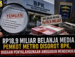 BPK Temukan Indikasi Masalah dalam Belanja Media Rp18,9 Miliar Pemkot Metro, 76 Transaksi Jadi Sorotan